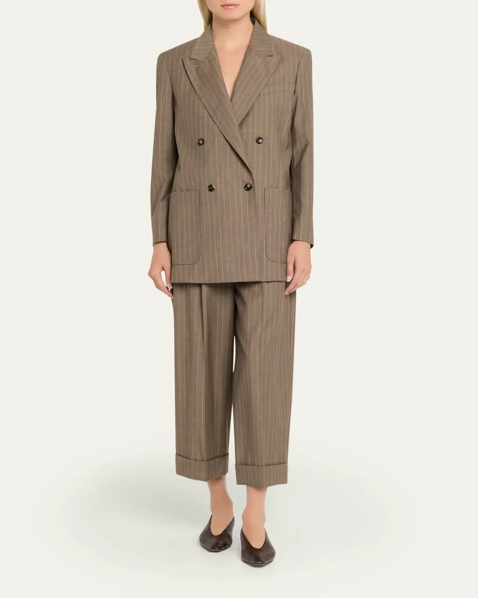 Max Mara Oversized Pinstripe Wool Jacket | Thumbnail 2