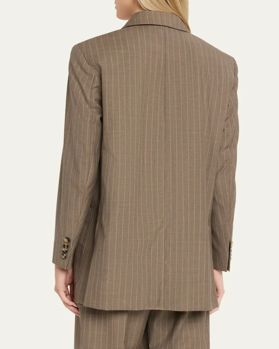 Max Mara Oversized Pinstripe Wool Jacket | Thumbnail 3