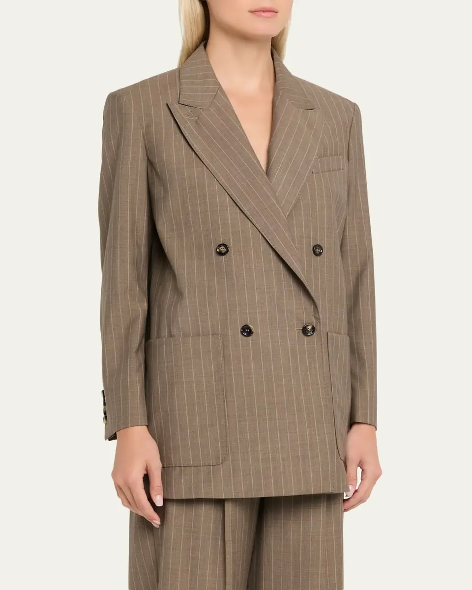 Max Mara Oversized Pinstripe Wool Jacket | Thumbnail 4