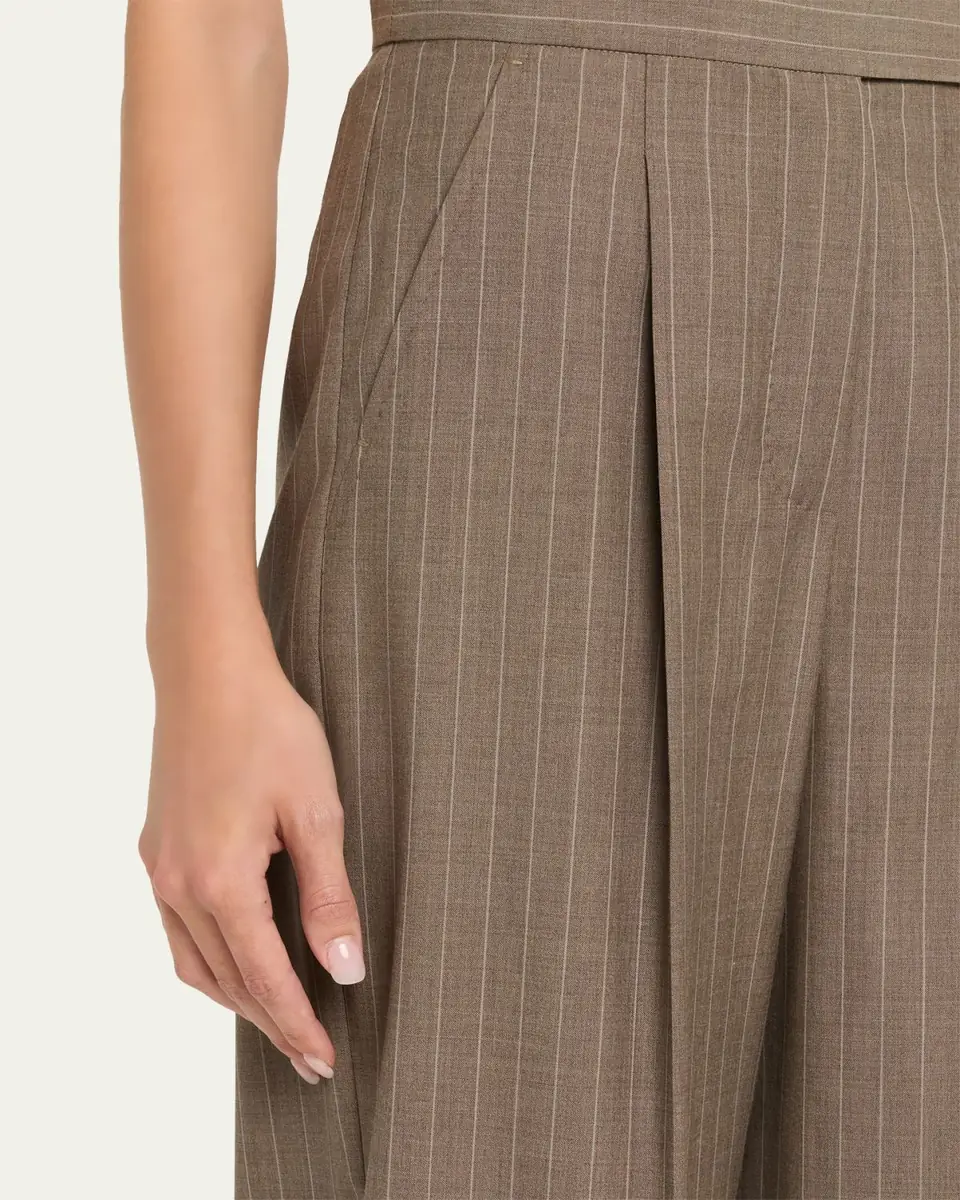Max Mara Cropped Pinstripe Virgin Wool Pants | Thumbnail 5 Max Mara Cropped Pinstripe Virgin Wool Pants | Thumbnail 5