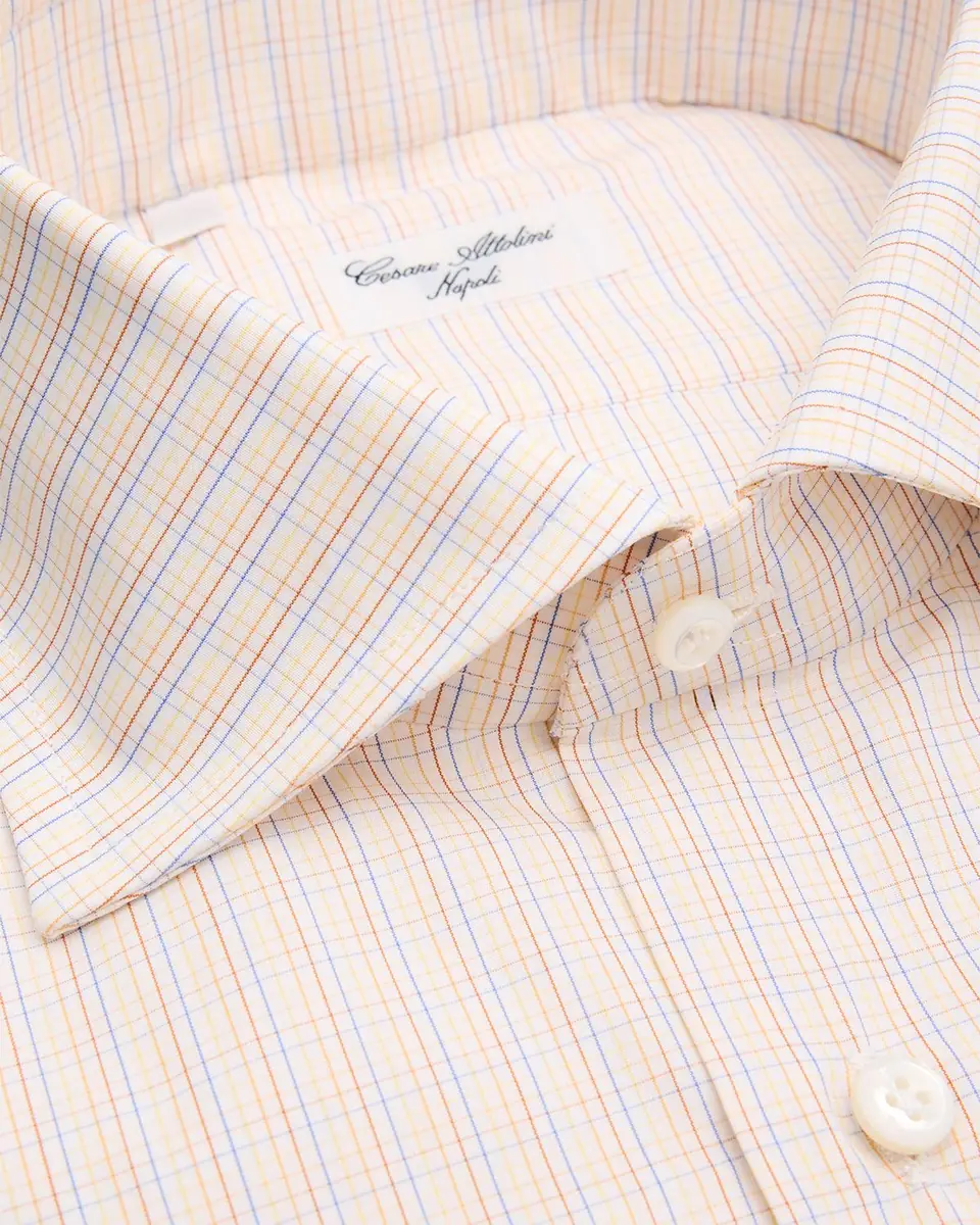 Cesare Attolini Men's Grid-Check Cotton Dress Shirt | Thumbnail 9 Cesare Attolini Men's Grid-Check Cotton Dress Shirt | Thumbnail 9