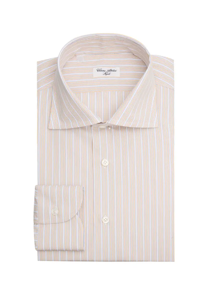 Cesare Attolini Men's Multi-Stripe Cotton Dress Shirt | Thumbnail 3 Cesare Attolini Men's Multi-Stripe Cotton Dress Shirt | Thumbnail 3