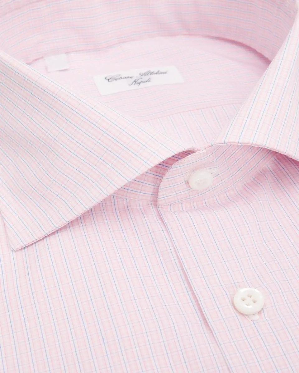 Cesare Attolini Men's Micro-Plaid Cotton Dress Shirt | Thumbnail 2 Cesare Attolini Men's Micro-Plaid Cotton Dress Shirt | Thumbnail 2