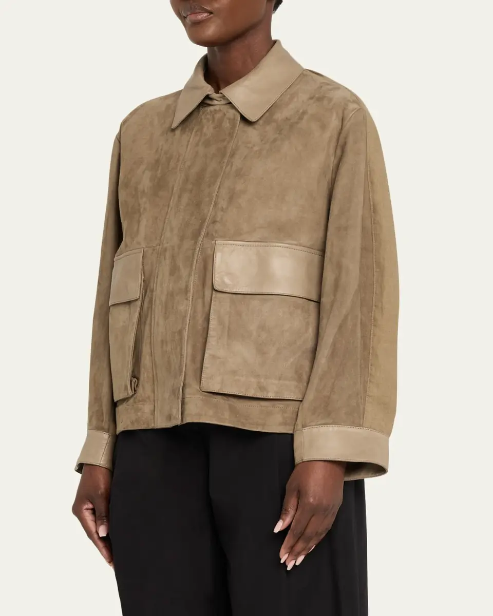 Giorgio Armani Suede Oversized Blouson Jacket | Thumbnail 4 Giorgio Armani Suede Oversized Blouson Jacket | Thumbnail 4