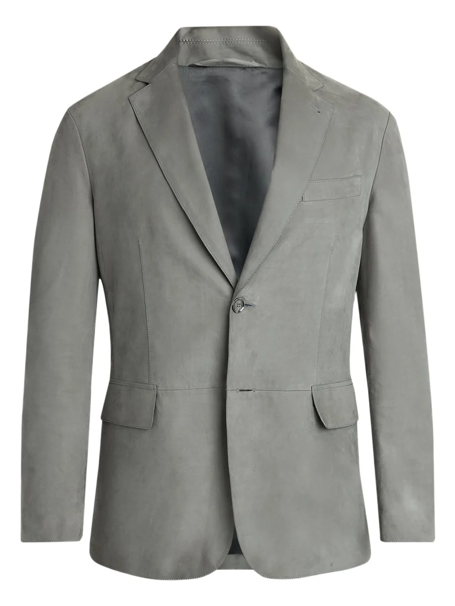 Brioni Men's Monti Nubuck Leather Single-Breasted Blazer