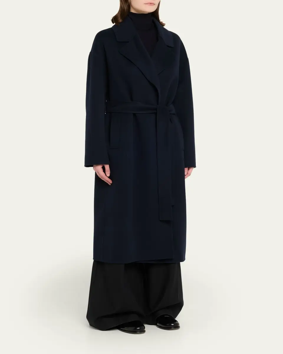 Max Mara Hobby Long Wool Wrap Coat | Thumbnail 4