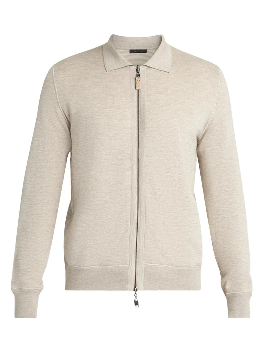 Brioni Men's Heathered Zip-Front Jacket