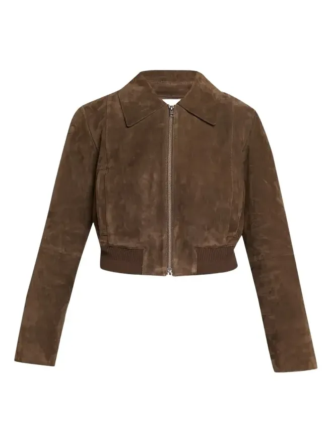 Shrunken Suede Bomber Jacket Shrunken Suede Bomber Jacket
