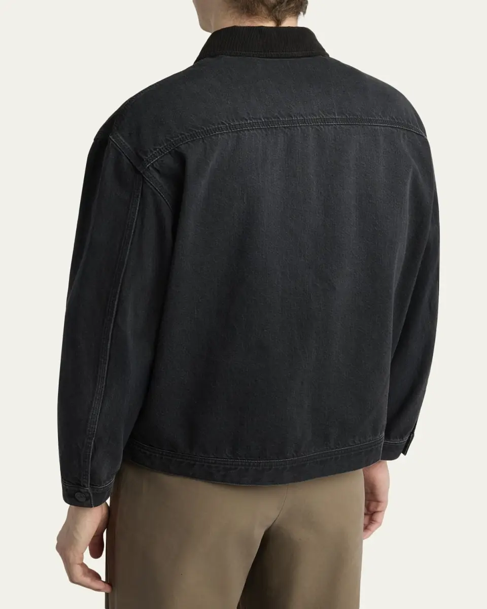THE ROW Men's Tarquin Zip-Front Denim Jacket | Thumbnail 3 THE ROW Men's Tarquin Zip-Front Denim Jacket | Thumbnail 3