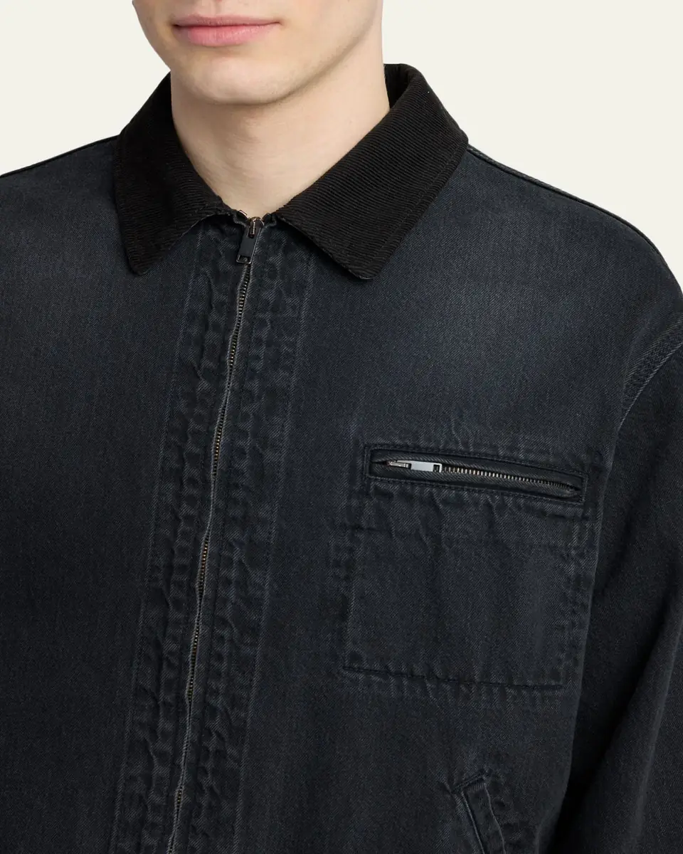 THE ROW Men's Tarquin Zip-Front Denim Jacket | Thumbnail 5 THE ROW Men's Tarquin Zip-Front Denim Jacket | Thumbnail 5