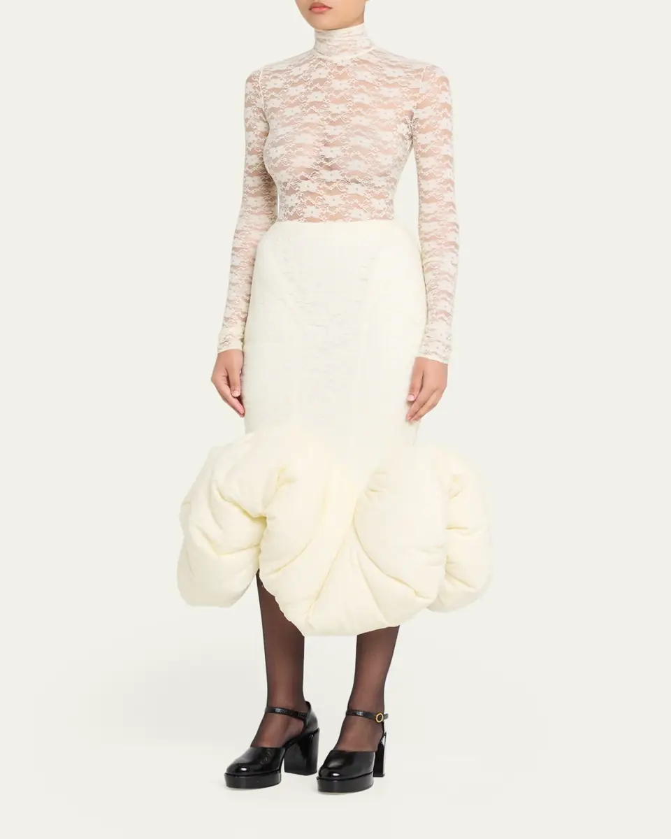 Marc Jacobs Runway Stretch Lace Long-Sleeve Midi Mermaid Dress | Thumbnail 4
