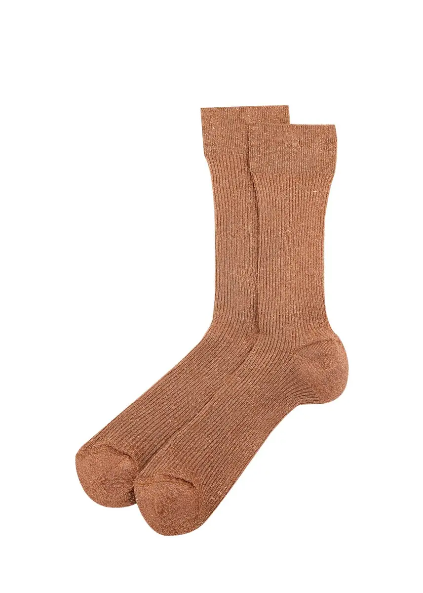 Maria La Rosa Shimmer Rib Knit Mid-Calf Socks | Thumbnail 3