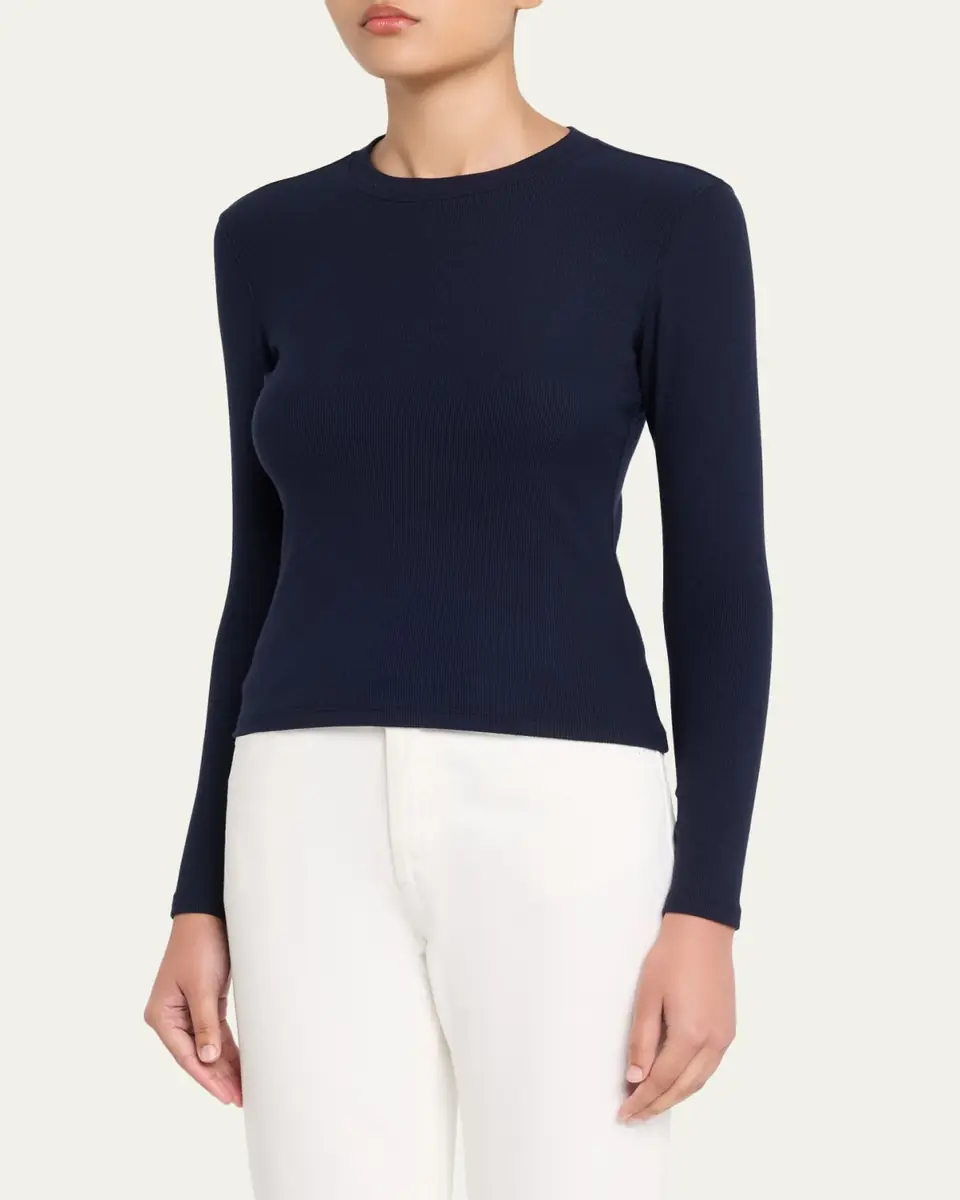 FRAME The Long-Sleeve Ribbed Crewneck Top | Thumbnail 4 FRAME The Long-Sleeve Ribbed Crewneck Top | Thumbnail 4