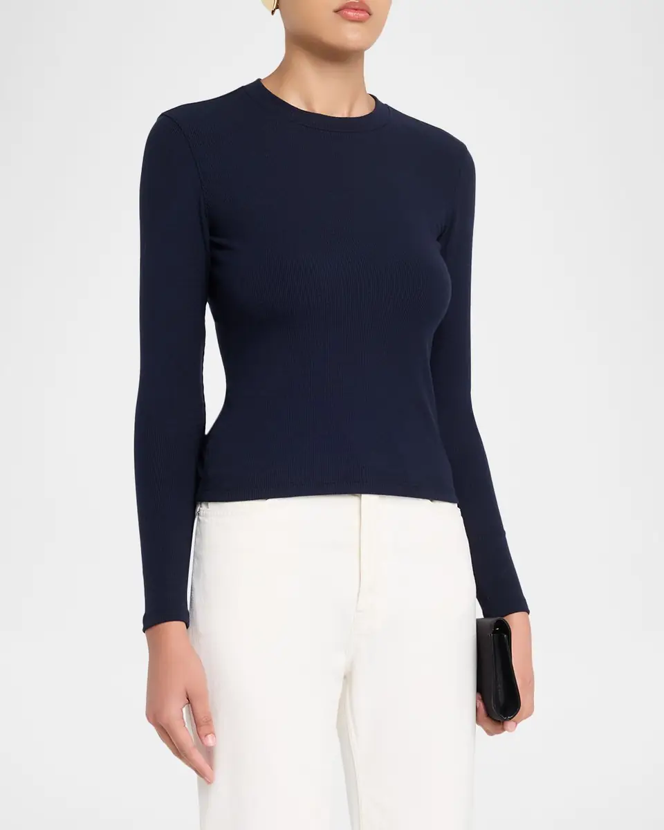 FRAME The Long-Sleeve Ribbed Crewneck Top | Thumbnail 8 FRAME The Long-Sleeve Ribbed Crewneck Top | Thumbnail 8