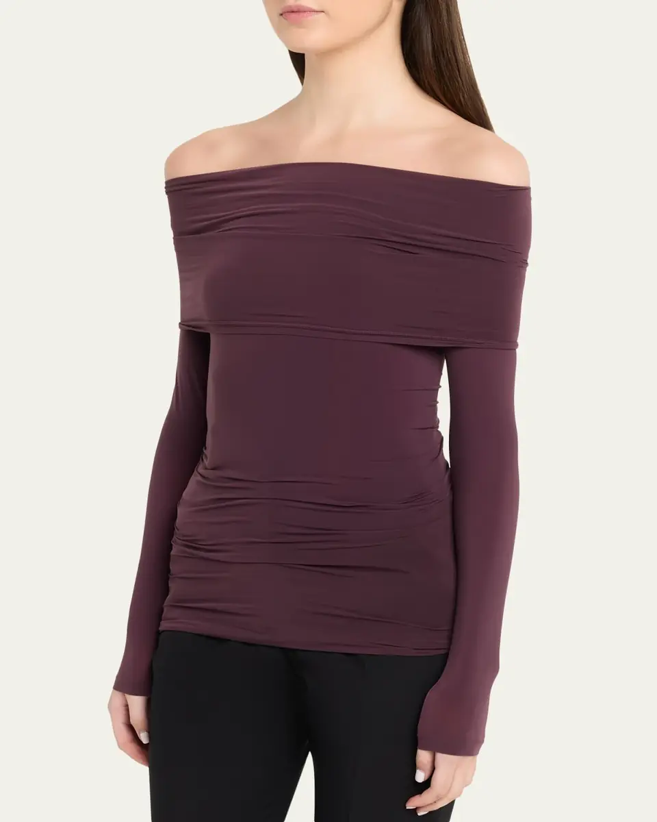 Wolford Sheer Drape Off-Shoulder Top | Thumbnail 4 Wolford Sheer Drape Off-Shoulder Top | Thumbnail 4