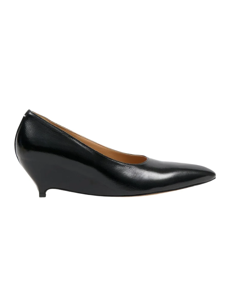 Court Shoe Leather Wedge Pumps Court Shoe Leather Wedge Pumps