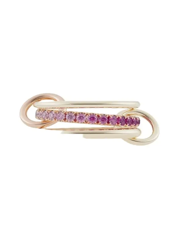 Petunia 18K Gold Pink Ombre Sapphire Ring