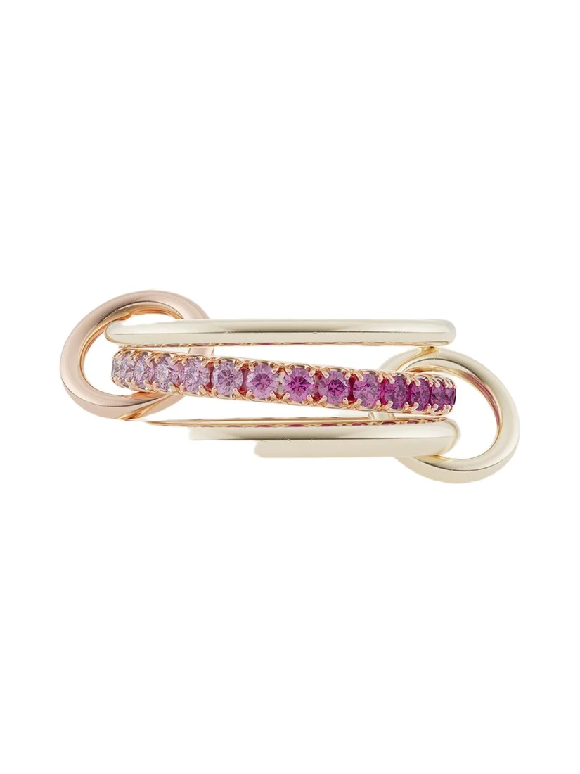 Petunia 18K Gold Pink Ombre Sapphire Ring