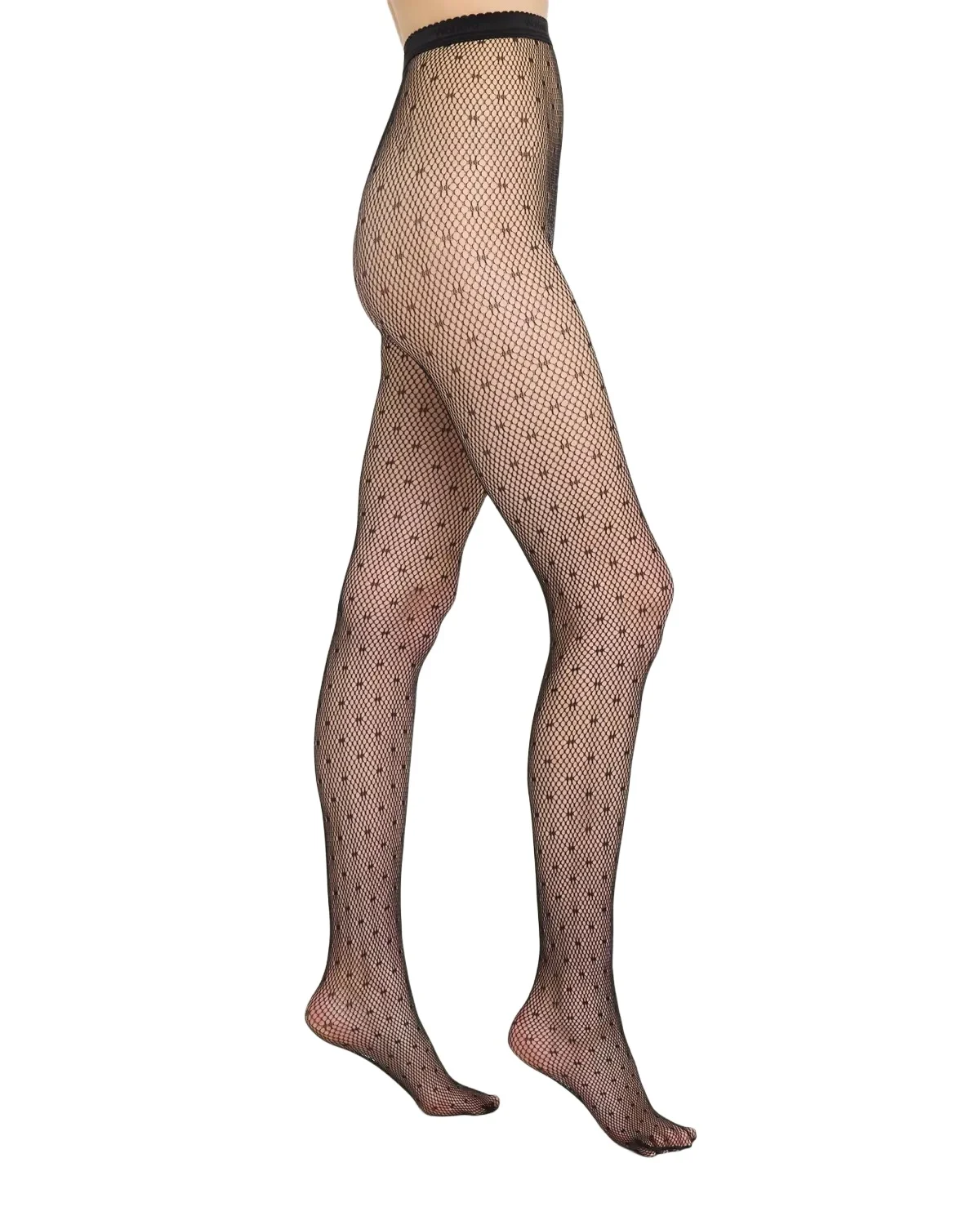 Wolford Dotted Net Polka Dot Mesh Tights