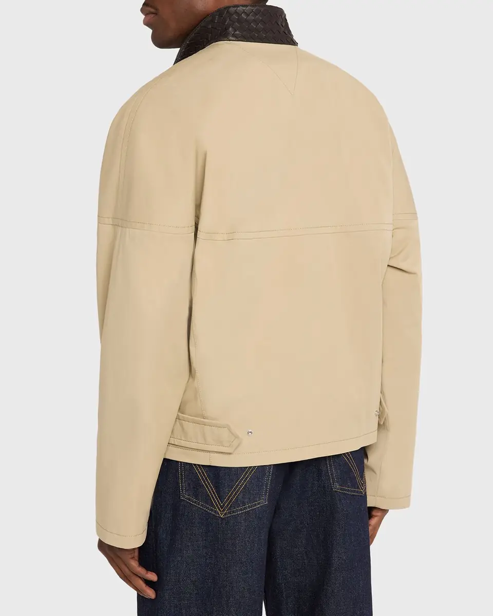 Bottega Veneta Men's Intrecciato Leather-Collar Cotton Blouson | Thumbnail 7 Bottega Veneta Men's Intrecciato Leather-Collar Cotton Blouson | Thumbnail 7