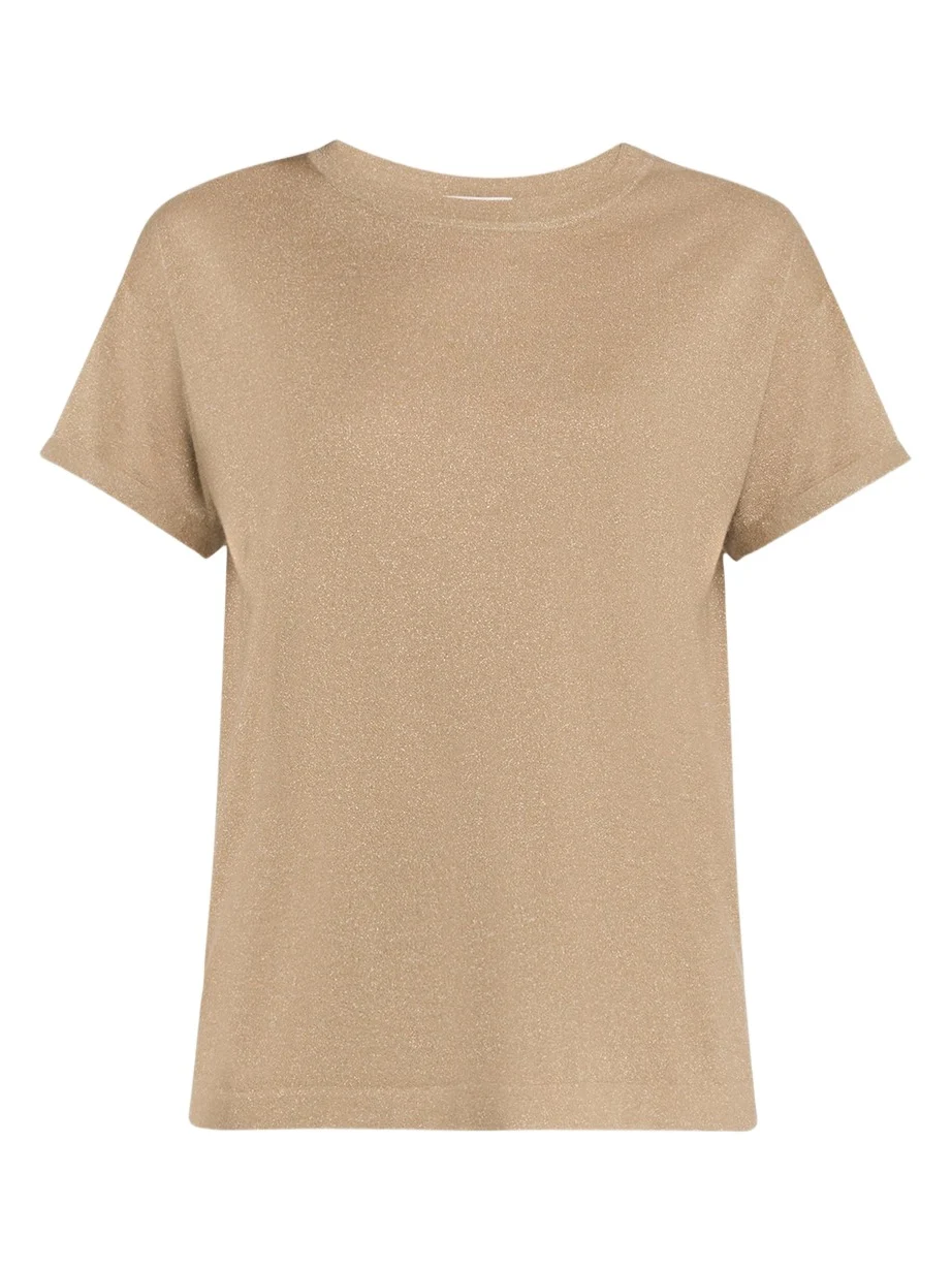 Shimmering Cashmere Short-Sleeve Crewneck Sweater Shimmering Cashmere Short-Sleeve Crewneck Sweater