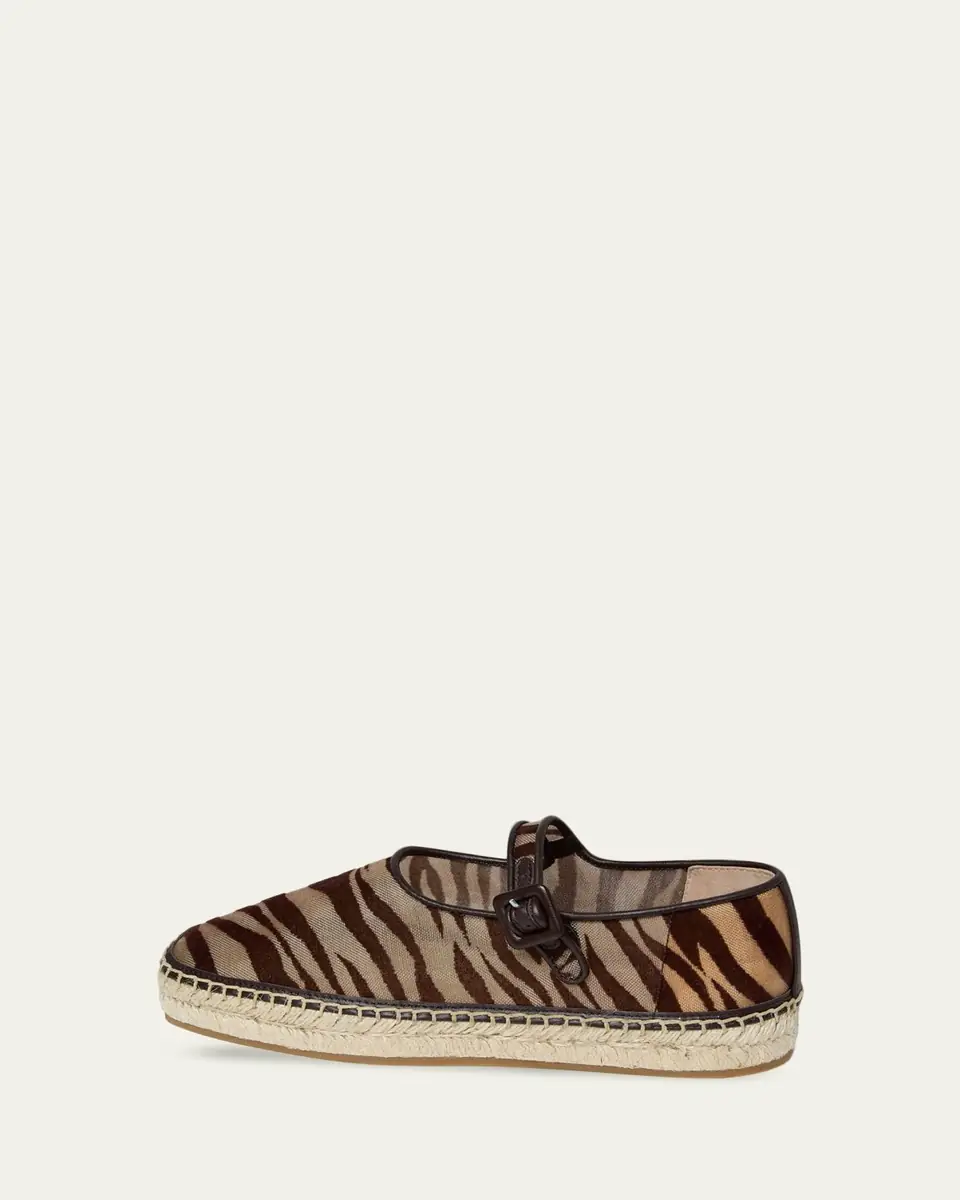 Loeffler Randall Clover Zebra-Printed Mesh Mary Jane Espadrilles | Thumbnail 3