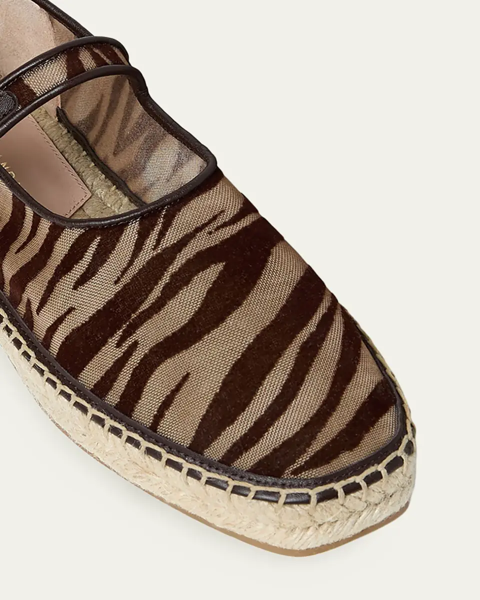 Loeffler Randall Clover Zebra-Printed Mesh Mary Jane Espadrilles | Thumbnail 4