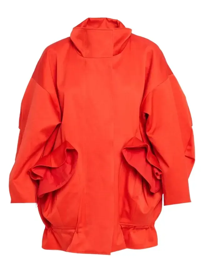 Chandra Ruffled Cocoon Coat