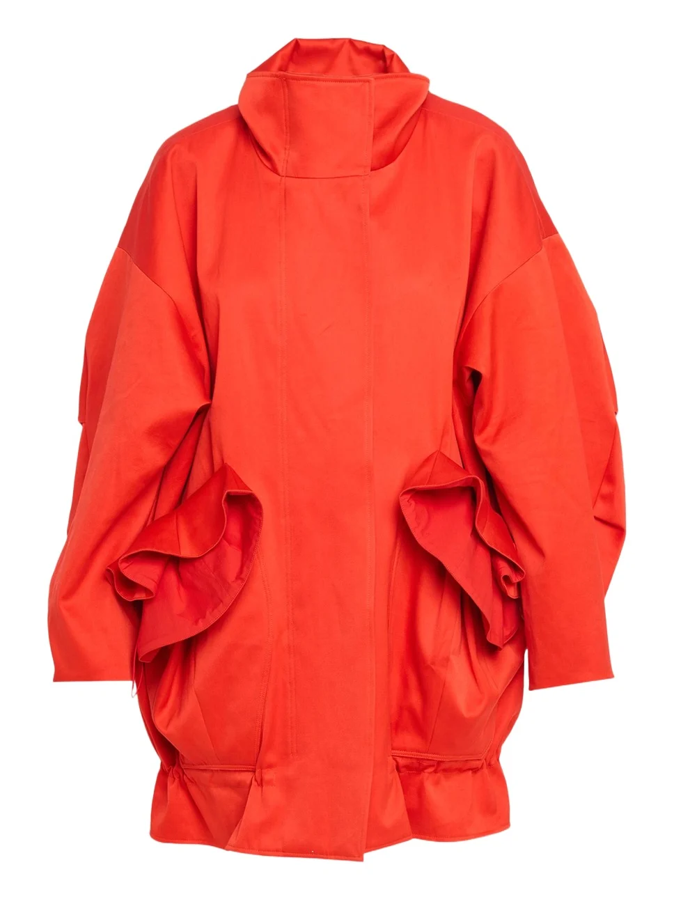 Ashlyn Chandra Ruffled Cocoon Coat