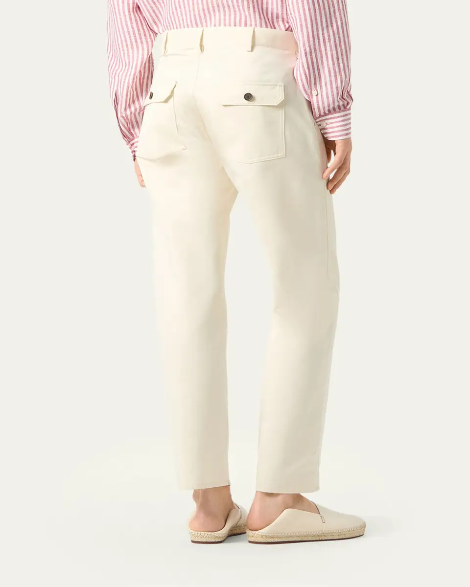 Loro Piana Men's Franco Linen Stripe Button-Down Shirt | Thumbnail 3 Loro Piana Men's Franco Linen Stripe Button-Down Shirt | Thumbnail 3