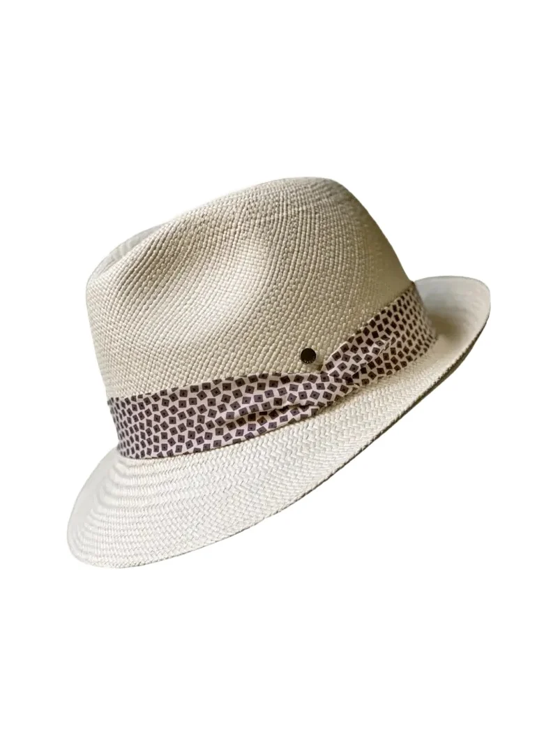 Inverni Men's Small-Brim Panama Straw Hat