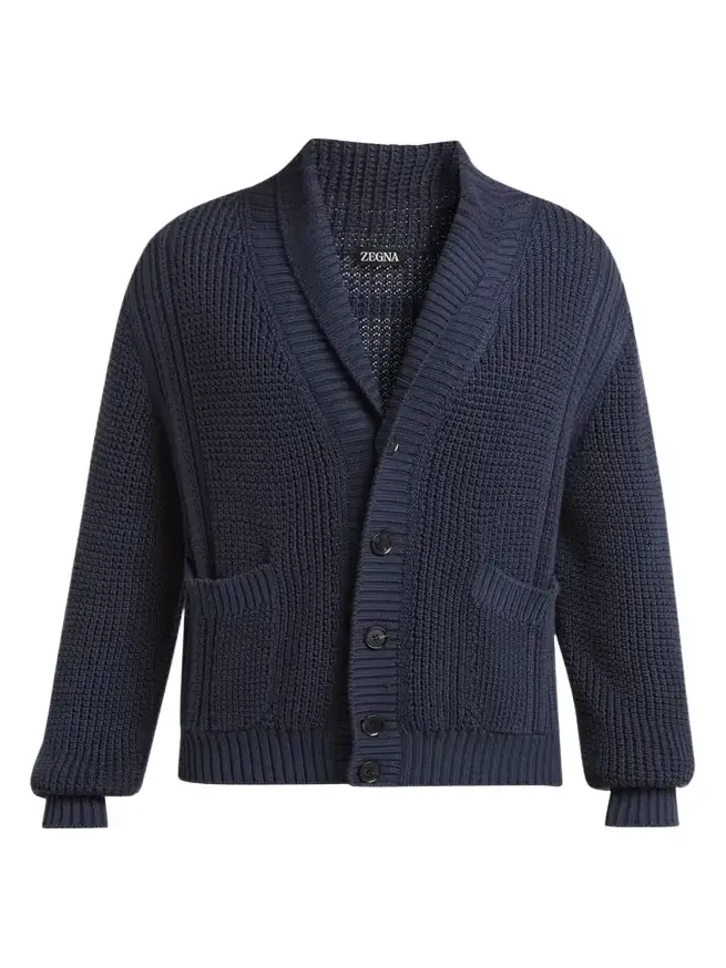 Men's Cotton and Silk Knit Cardigan