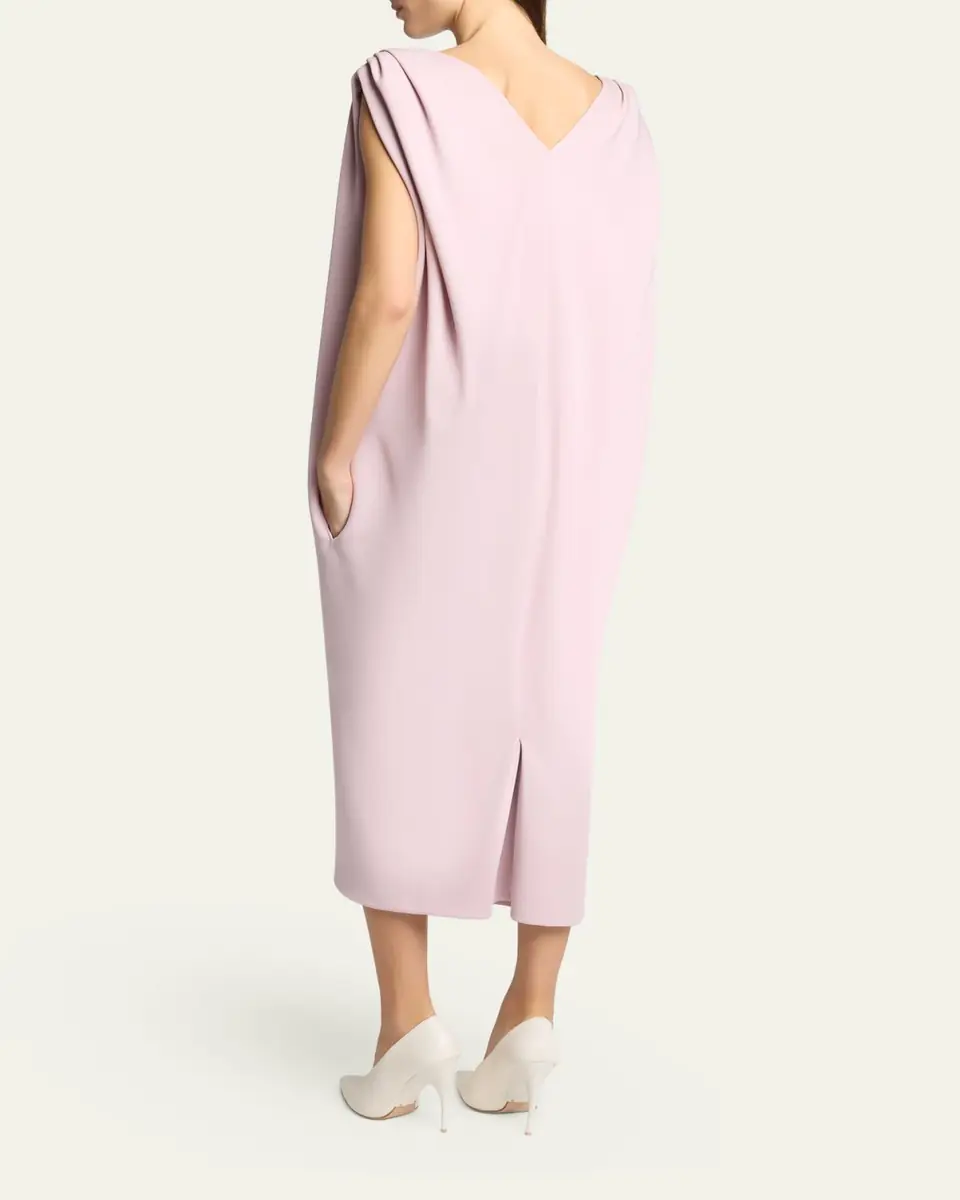 Balenciaga Gathered-Shoulder High-Neck Midi Sack Dress | Thumbnail 3 Balenciaga Gathered-Shoulder High-Neck Midi Sack Dress | Thumbnail 3