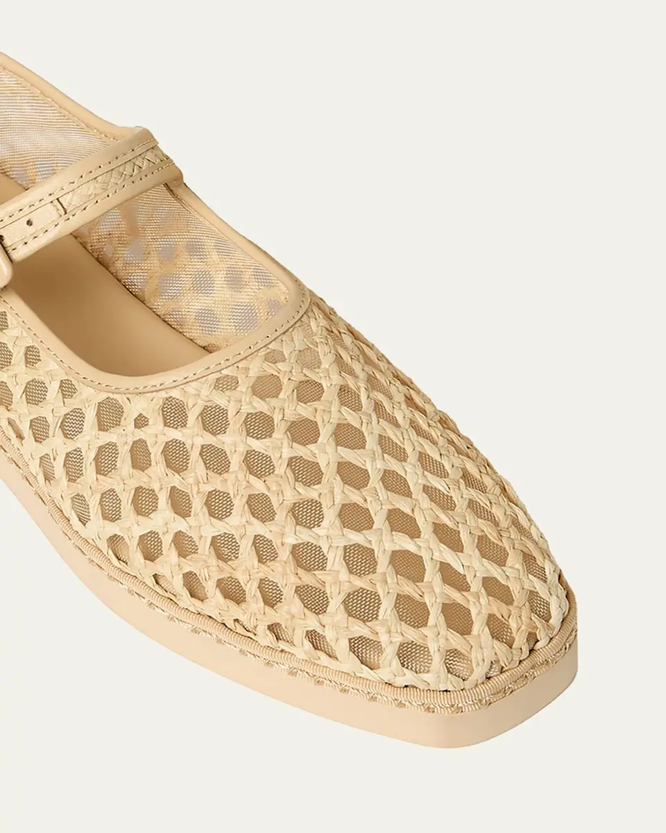 Loeffler Randall Rita Natural Netted Mary Jane Flatform Sneakers | Thumbnail 4