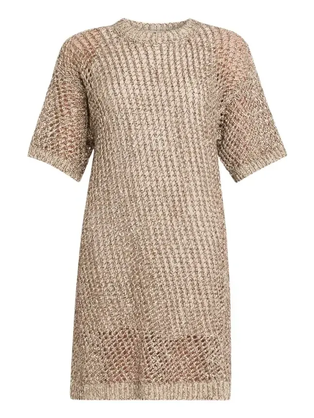 Dazzling Net Short-Sleeve Dress