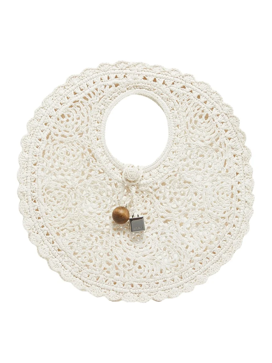 Jacquemus Le Petite Crochet Raffia Lace Top-Handle Bag
