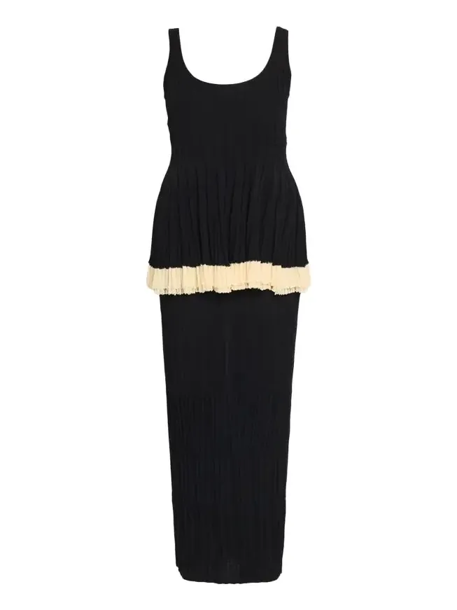 Kishi Sleeveless Pleated Knit Layered Dress