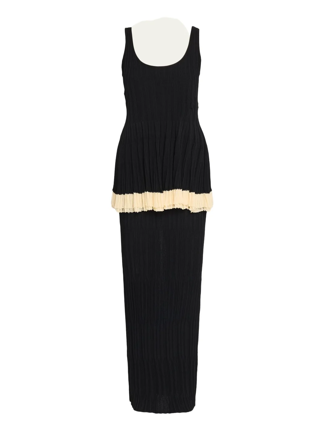 Ashlyn Kishi Sleeveless Pleated Knit Layered Dress