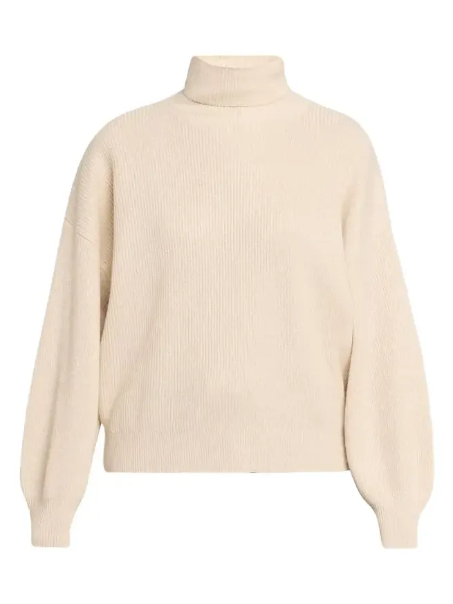 Shimmering Cashmere English Rib Turtleneck Sweater Shimmering Cashmere English Rib Turtleneck Sweater