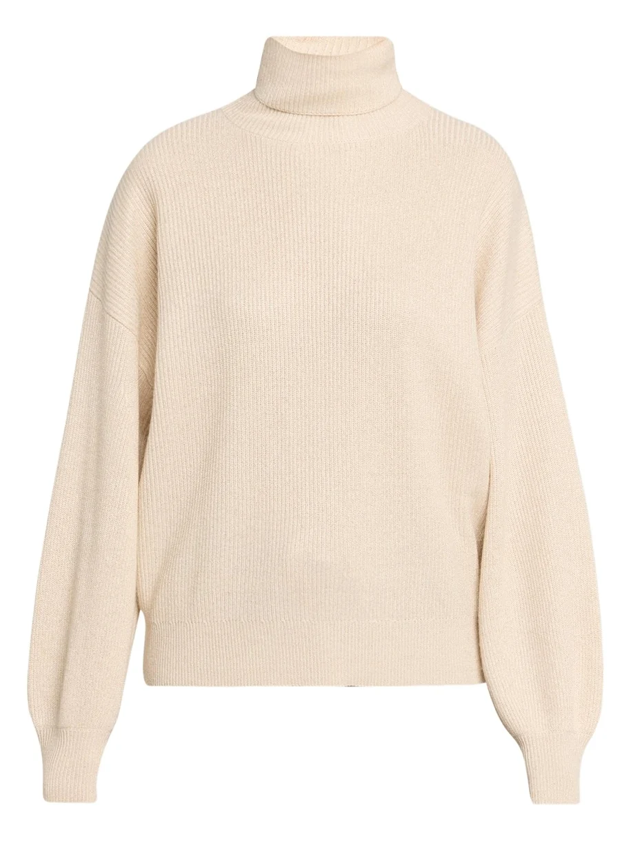 Brunello Cucinelli Shimmering Cashmere English Rib Turtleneck Sweater