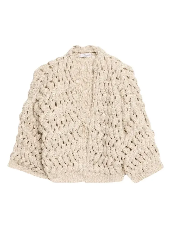 Paillette Open-Knit Cardigan