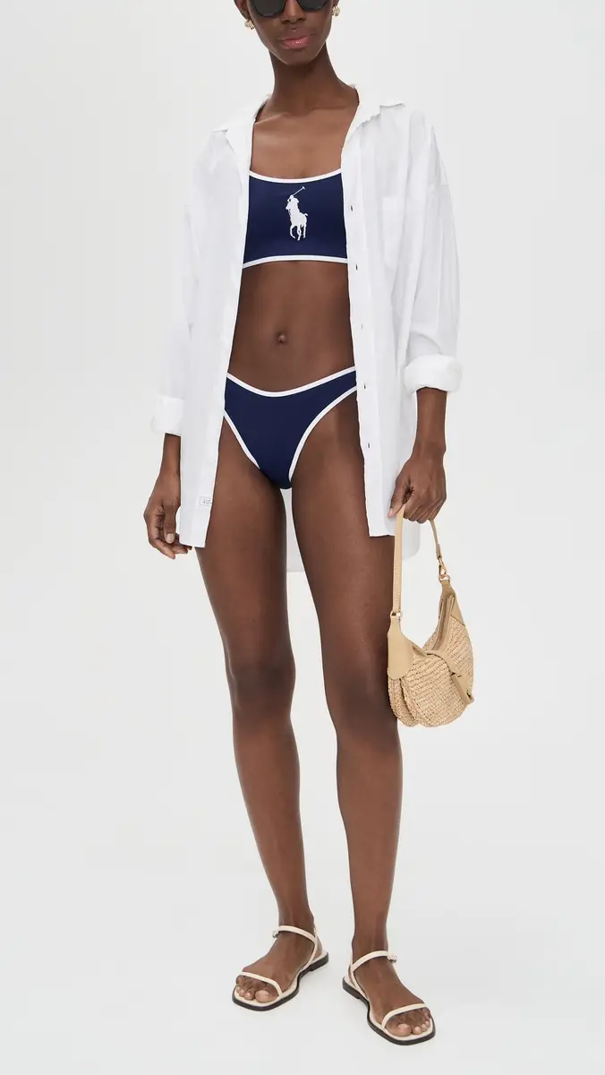 Polo Ralph Lauren High Leg Scoop Bikini Bottoms | Thumbnail 4