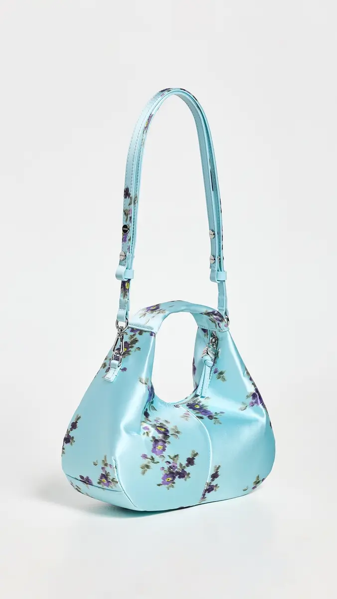 GANNI Hobo Mini Printed Satin Bag Iced Aqua One Size | Thumbnail 4 GANNI Hobo Mini Printed Satin Bag Iced Aqua One Size | Thumbnail 4
