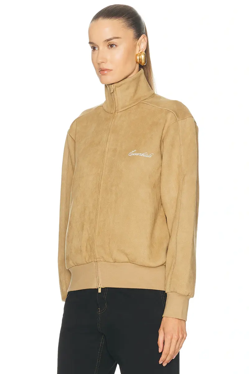Fear of God Essentials Signature Vintage Fit Track Suede Fleece Jacket | Thumbnail 3