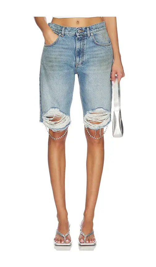 AREA Crystal Fray Jean Short | Image 1 AREA Crystal Fray Jean Short | Image 1
