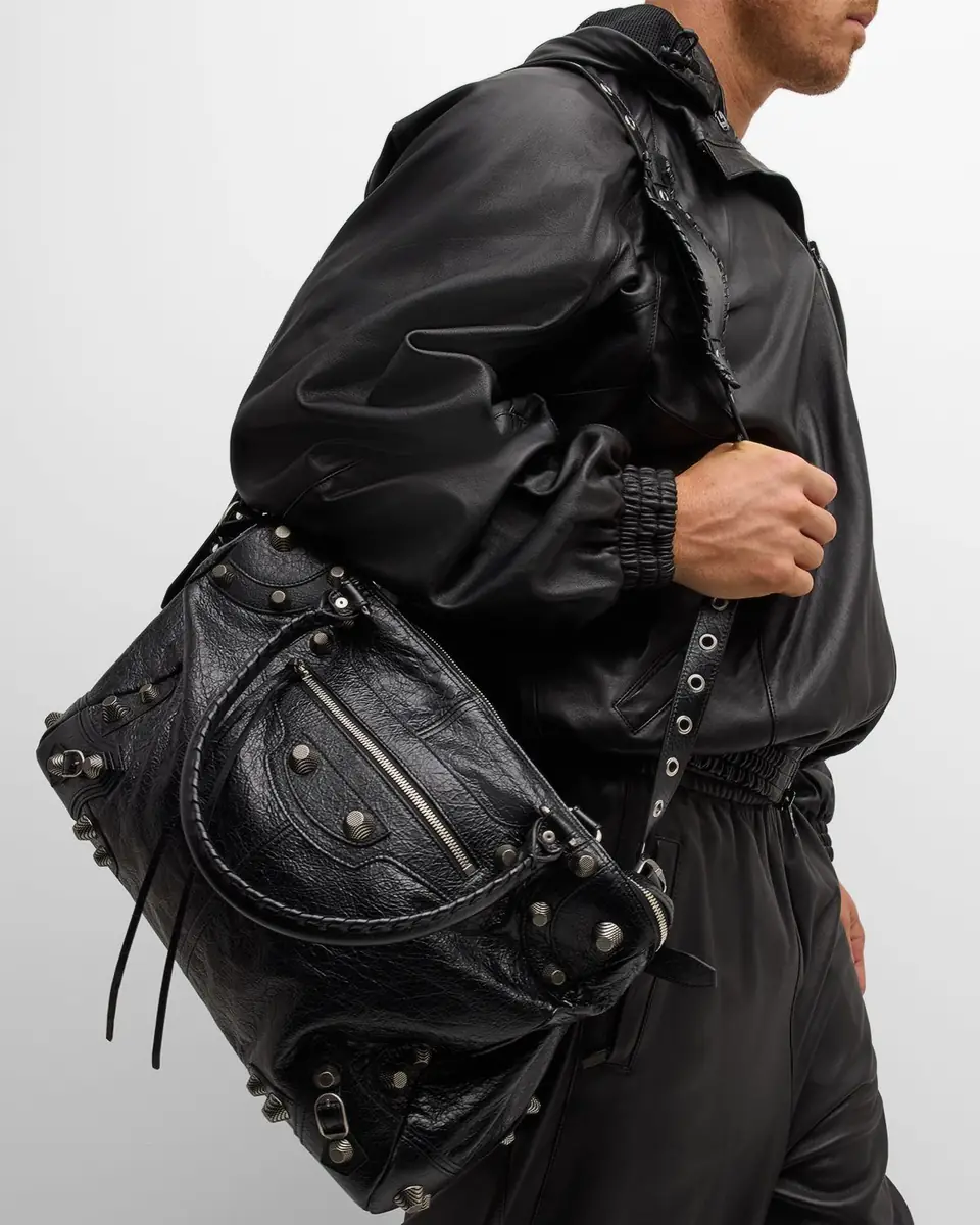 Balenciaga Men's Le Cagole Leather Duffel Bag | Thumbnail 2 Balenciaga Men's Le Cagole Leather Duffel Bag | Thumbnail 2