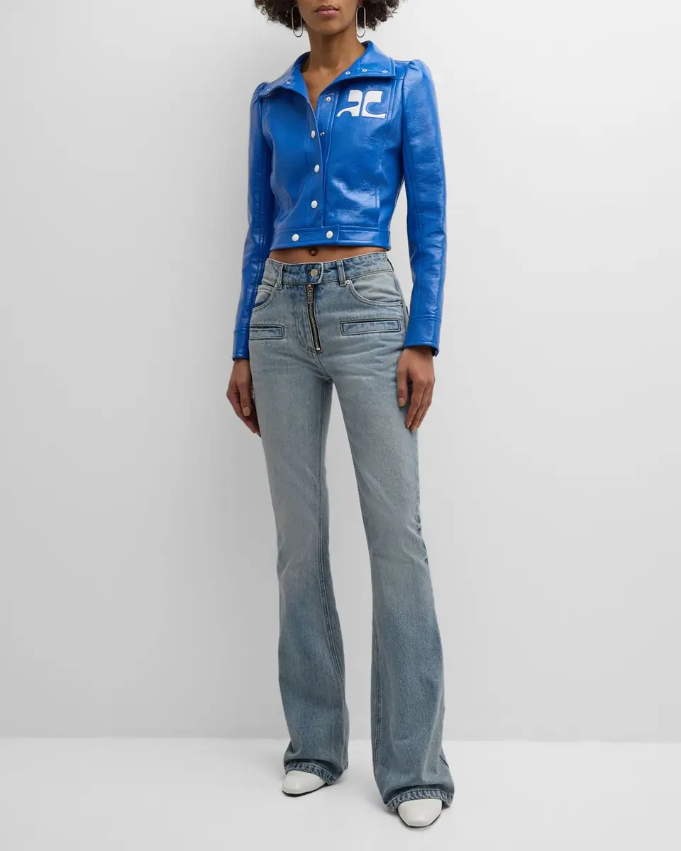 Courrèges Textured Vinyl Crop Jacket | Thumbnail 2 Courrèges Textured Vinyl Crop Jacket | Thumbnail 2