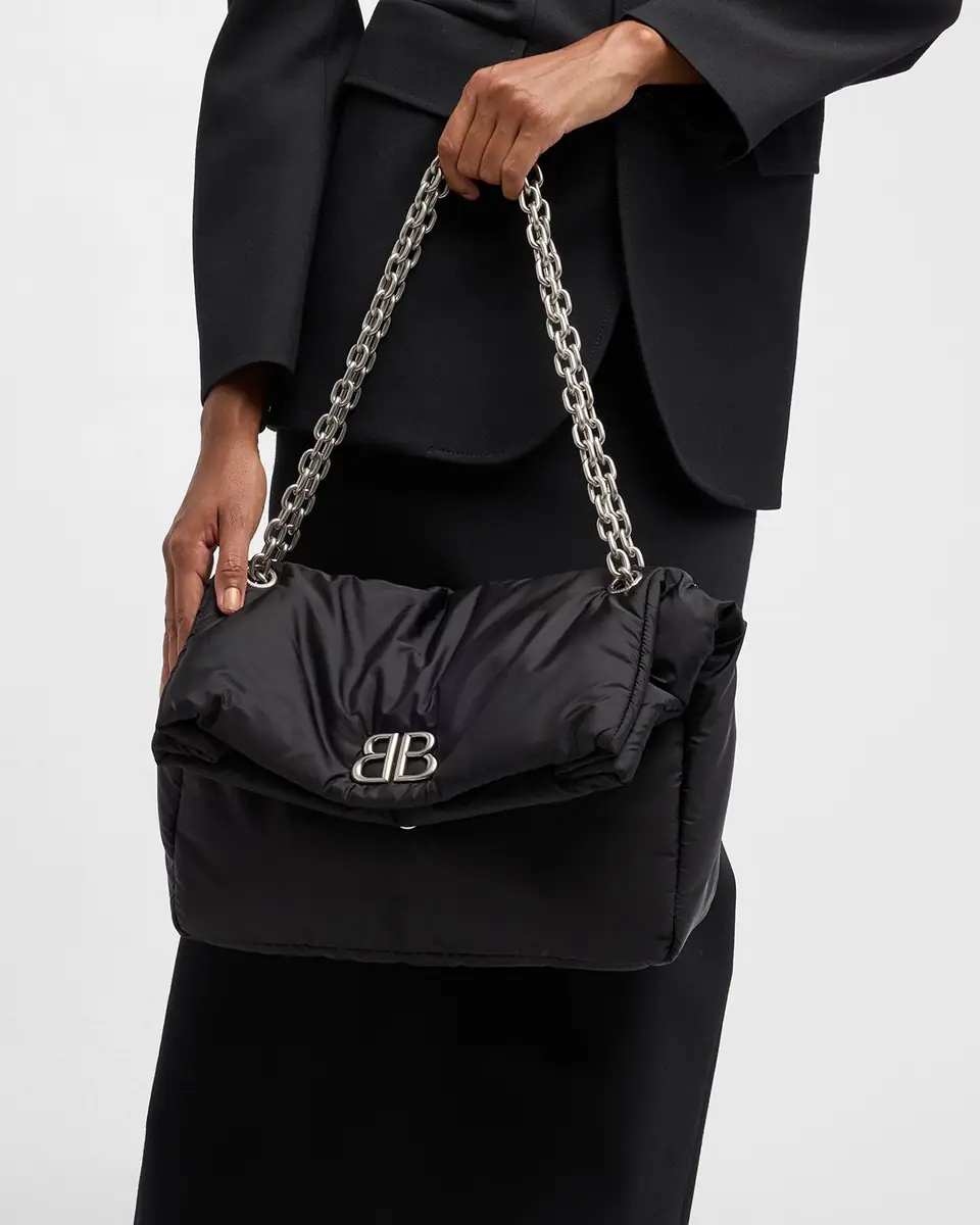 Balenciaga Monaco Medium Recycled Nylon Shoulder Bag | Thumbnail 2 Balenciaga Monaco Medium Recycled Nylon Shoulder Bag | Thumbnail 2