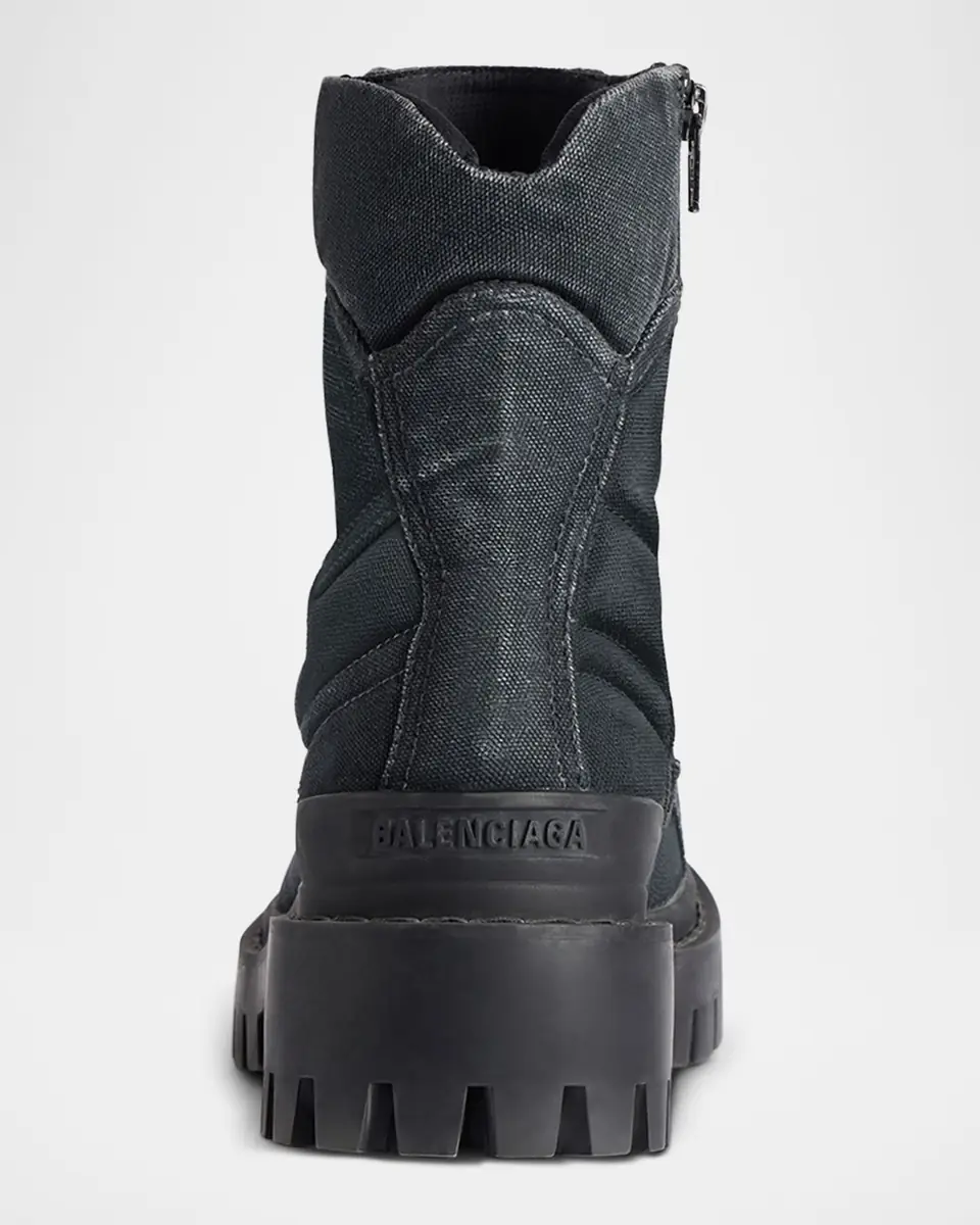 Balenciaga Men's Strike Bootie Lace-Up Canvas Ankle Boots | Thumbnail 3 Balenciaga Men's Strike Bootie Lace-Up Canvas Ankle Boots | Thumbnail 3