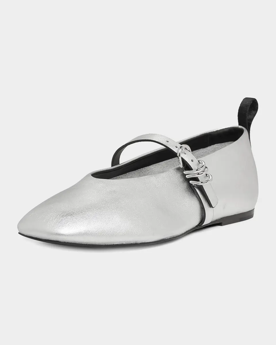 rag & bone Spire Metallic Leather Mary Jane Ballerina Flats | Thumbnail 5